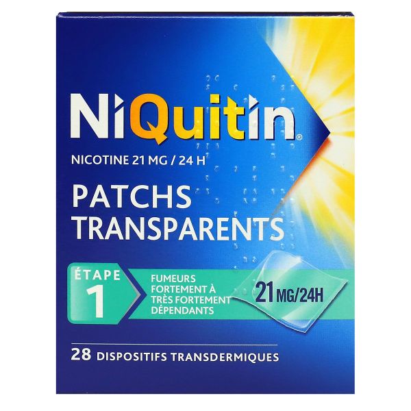 Niquitin 21mg 24h 28 patchs transparents