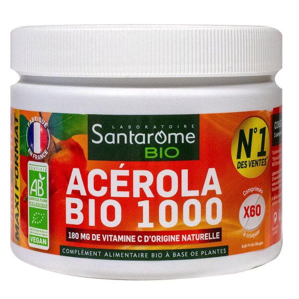 Acérola bio 1000 vitamine C 60 comprimés
