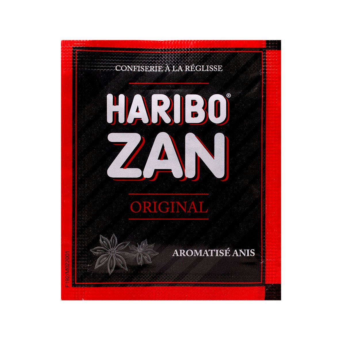Haribo zan original Super DIet est une confiserie à la réglisse aromatisée  à l'anis ou à la menthe.