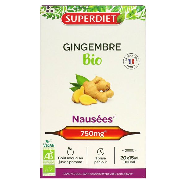 Gingembre bio nausées ampoules 20x15ml