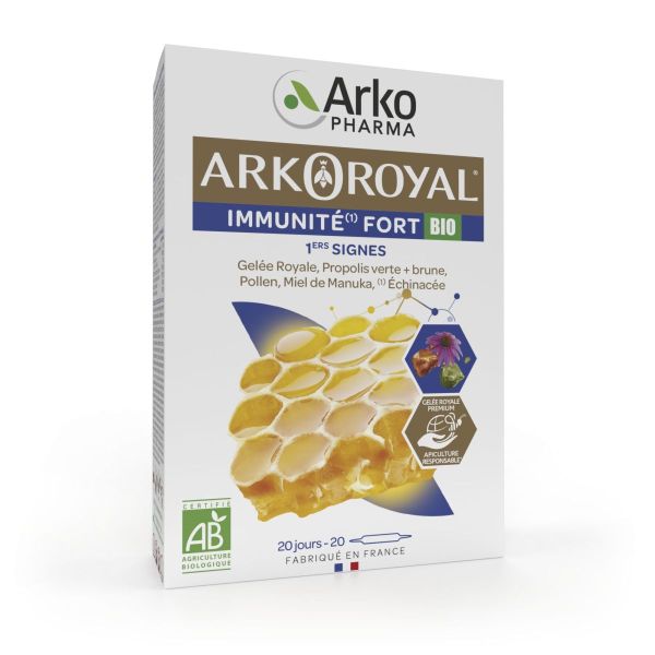 Arkoroyal immunité fort miel 20 ampoules