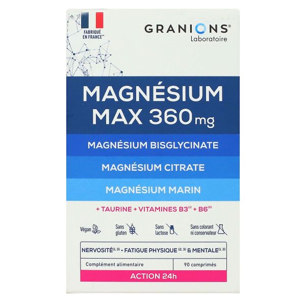 Magnésium Max 360mg 90 comprimés