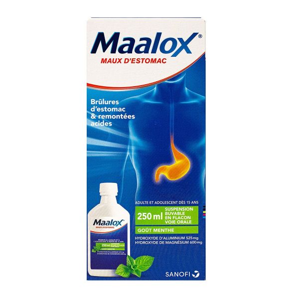 Maalox maux estomac suspension buvable 250ml