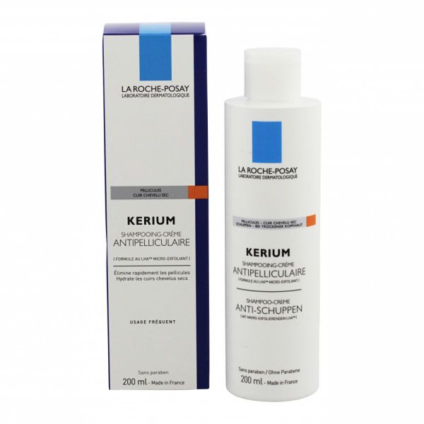 le shampooingcrème antipelliculaire kerium est utilisé en cas de pellicules et de cuir chevelu sec