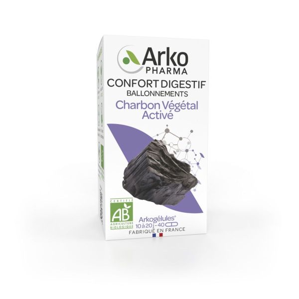 Arkogélules charbon végétal activé bio 40 gélules
