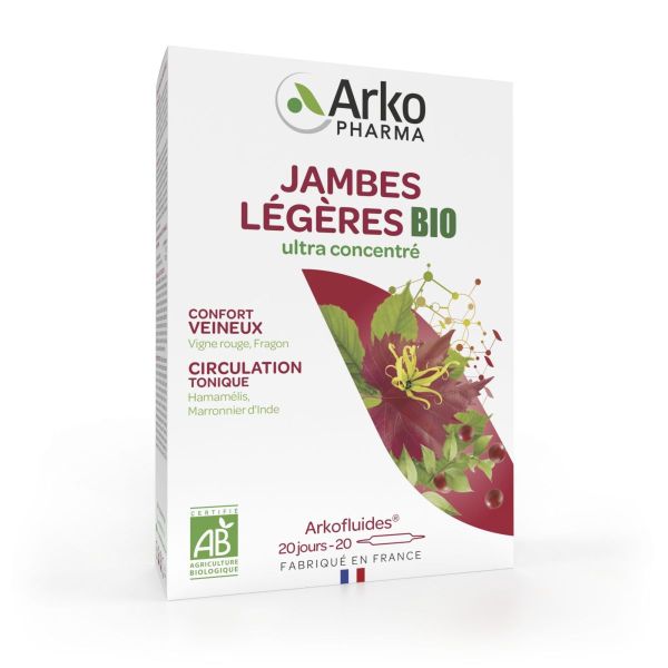 Arkofluides bio jambes légères 20 ampoules