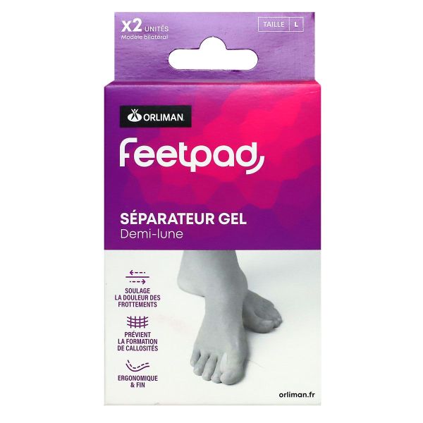 FeetPad 2 séparateurs gel demi-lune taille L