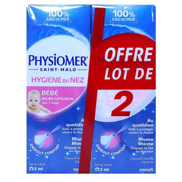 Hygiene du nez bébé micro-diffusion 2x115ml