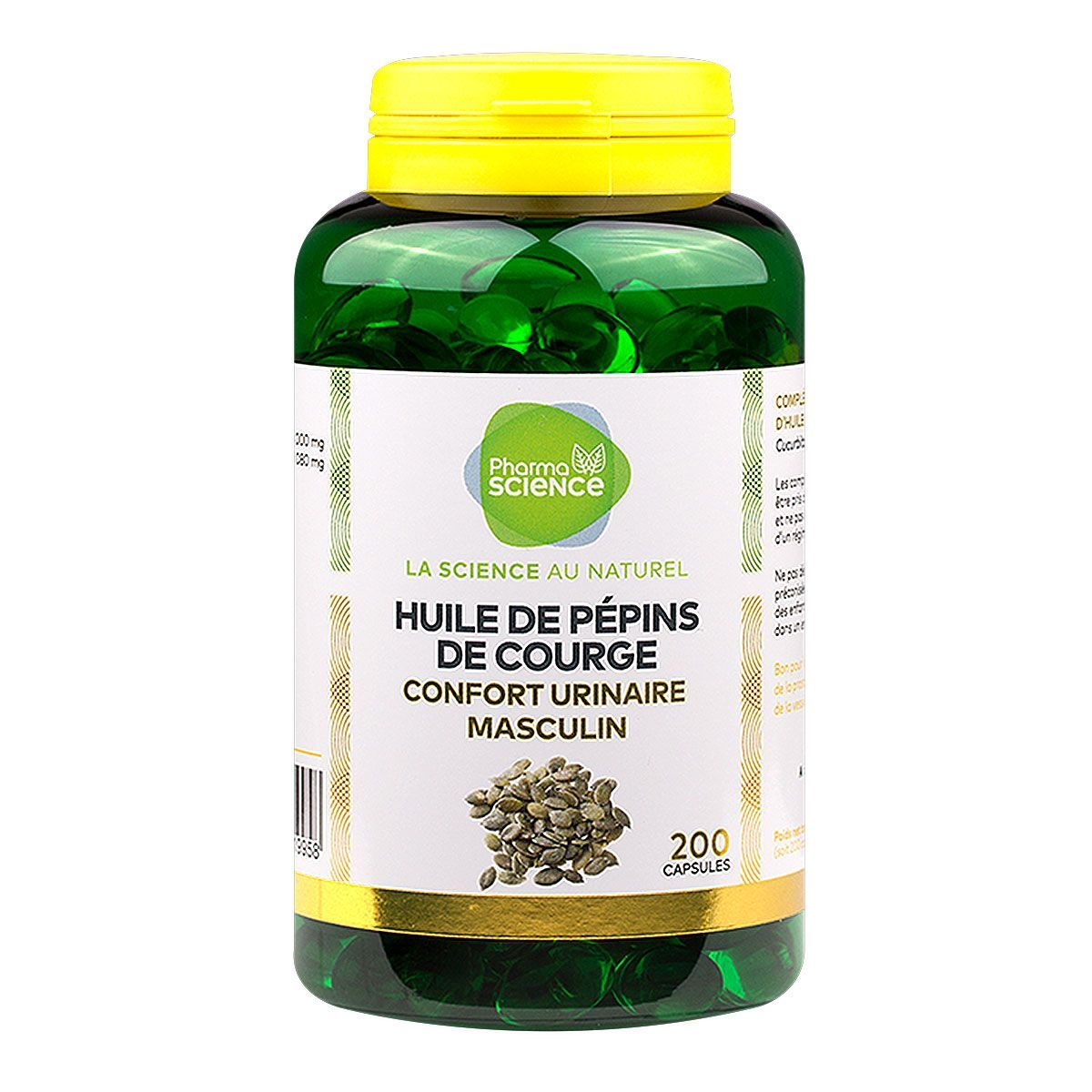 Les capsules d'huile de pépins de courge Pharmascience sont des compléments  alimentaires.