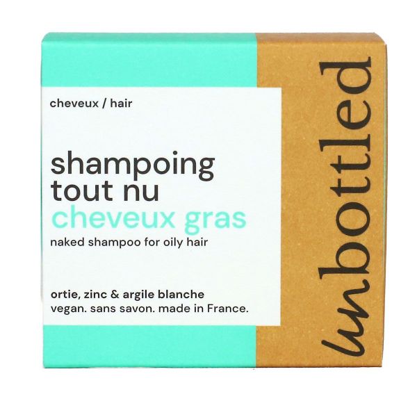 Shampoing solide tout nu cheveux gras vegan sans savon 75g