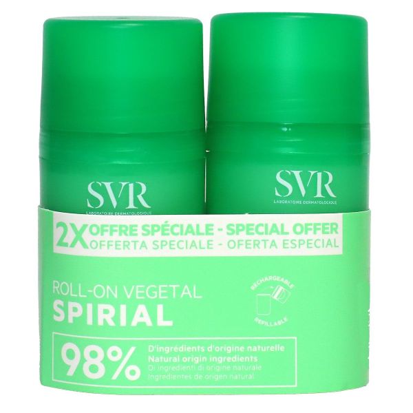 Spirial déodorant végétal 24h roll-on 2x50ml