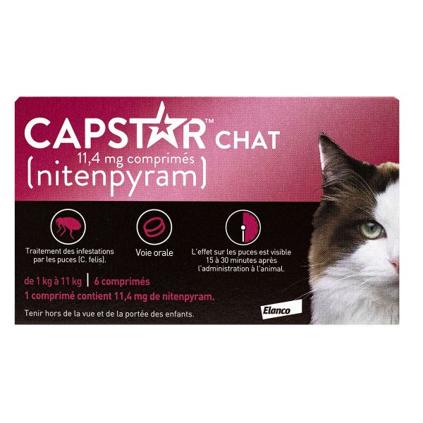 Capstar chat 11.4mg 6 comprimés