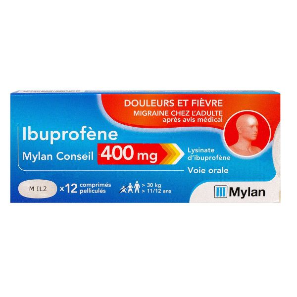 Ibuprofene 400mg 12 comprimés pelliculés