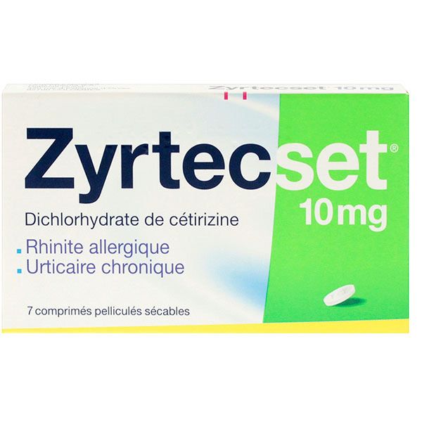 Zyrtecset 10mg 7 comprimés