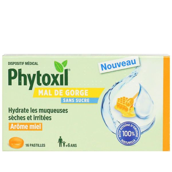 Mal de gorge miel sans sucre 16 pastilles
