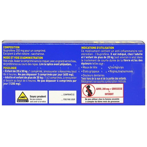 Advil 200mg 30 comprimés