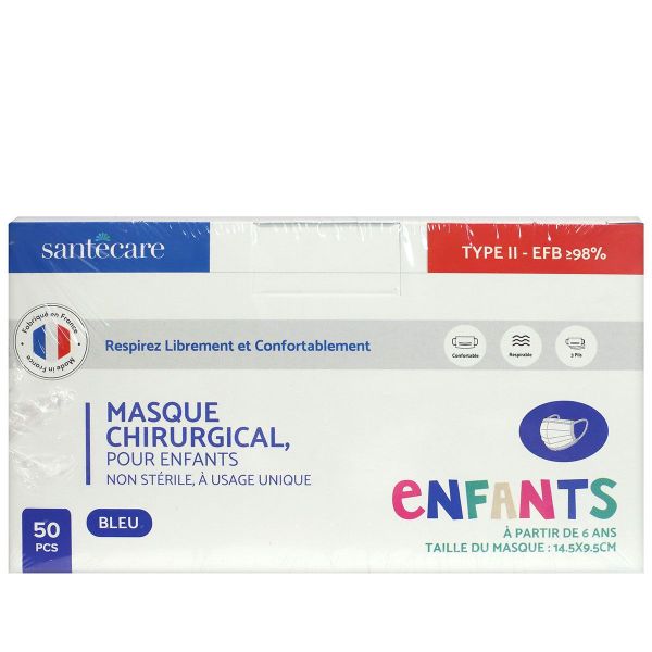 50 masques chirurgicaux enfant Type II