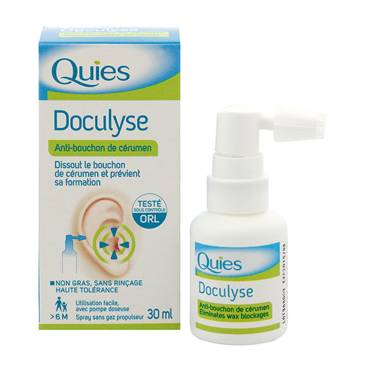 Spray Auriculaire Doculyse Quies 30ml Anti Bouchon de Cérumen - Audilo