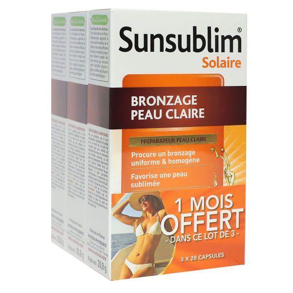 Sunsublim bronzage peau claire 3x28 capsules