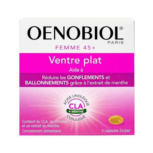 Femme 45+ ventre plat Oenobiol est un complément alimentaire qui aide à