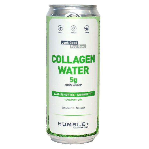 Eau pétillante au collagène menthe-citron vert 330ml