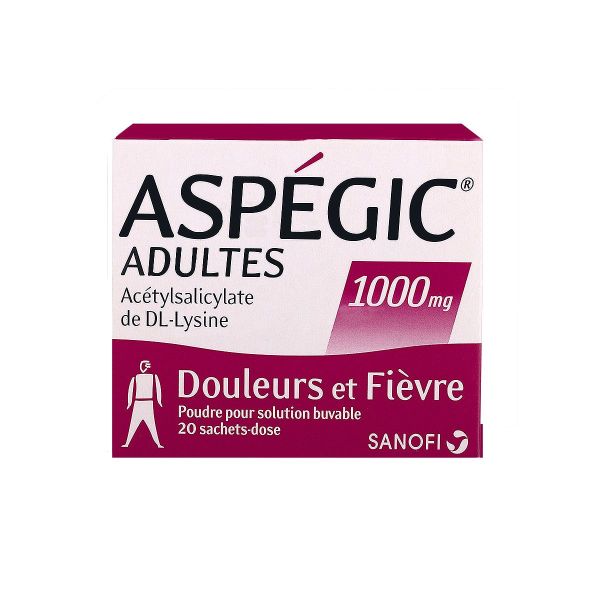 Aspegic 1000mg adulte 20 sachets