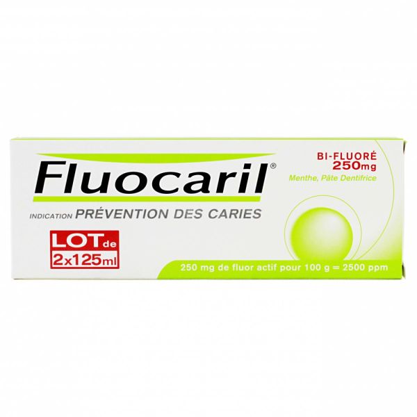 Dentifrice bi-fluoré pate menthe 2x125ml