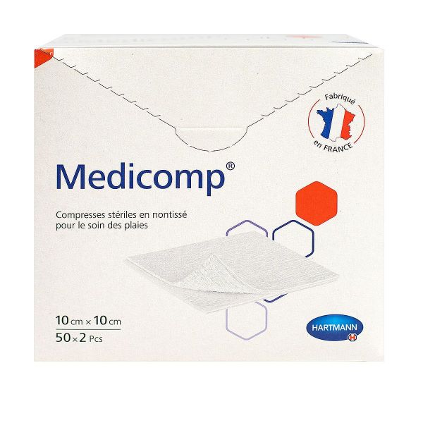 Medicomp 2x50 compresses non tissées 10 x 10cm