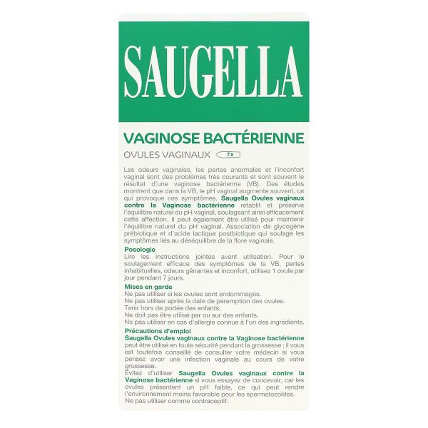 Vaginose bactérienne 7 ovules vaginaux
