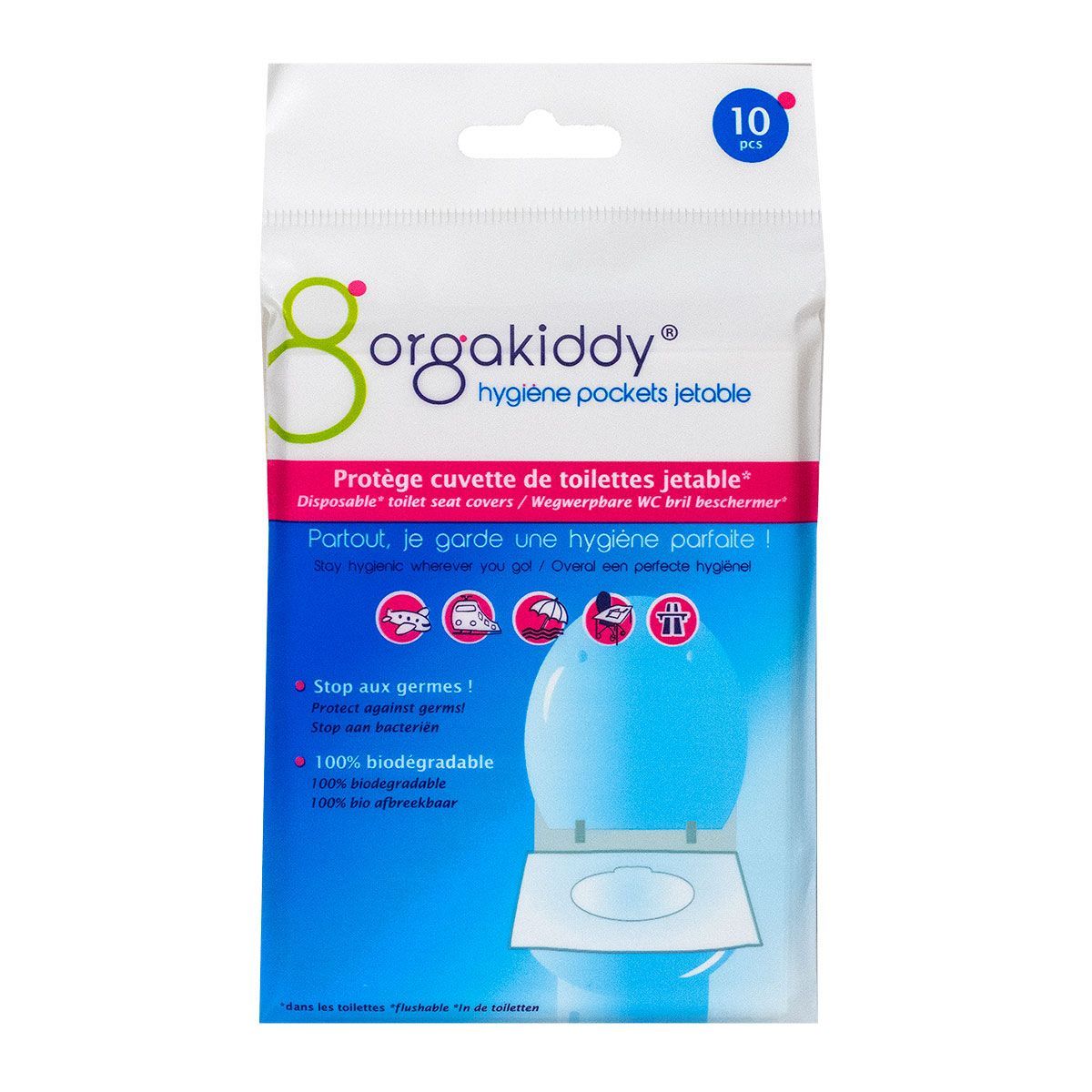 Orgakiddy Protège cuvette toilette jetable adulte - Hygiène