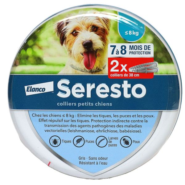 Seresto 2 colliers Petits Chiens anti-parasitaire -8kg