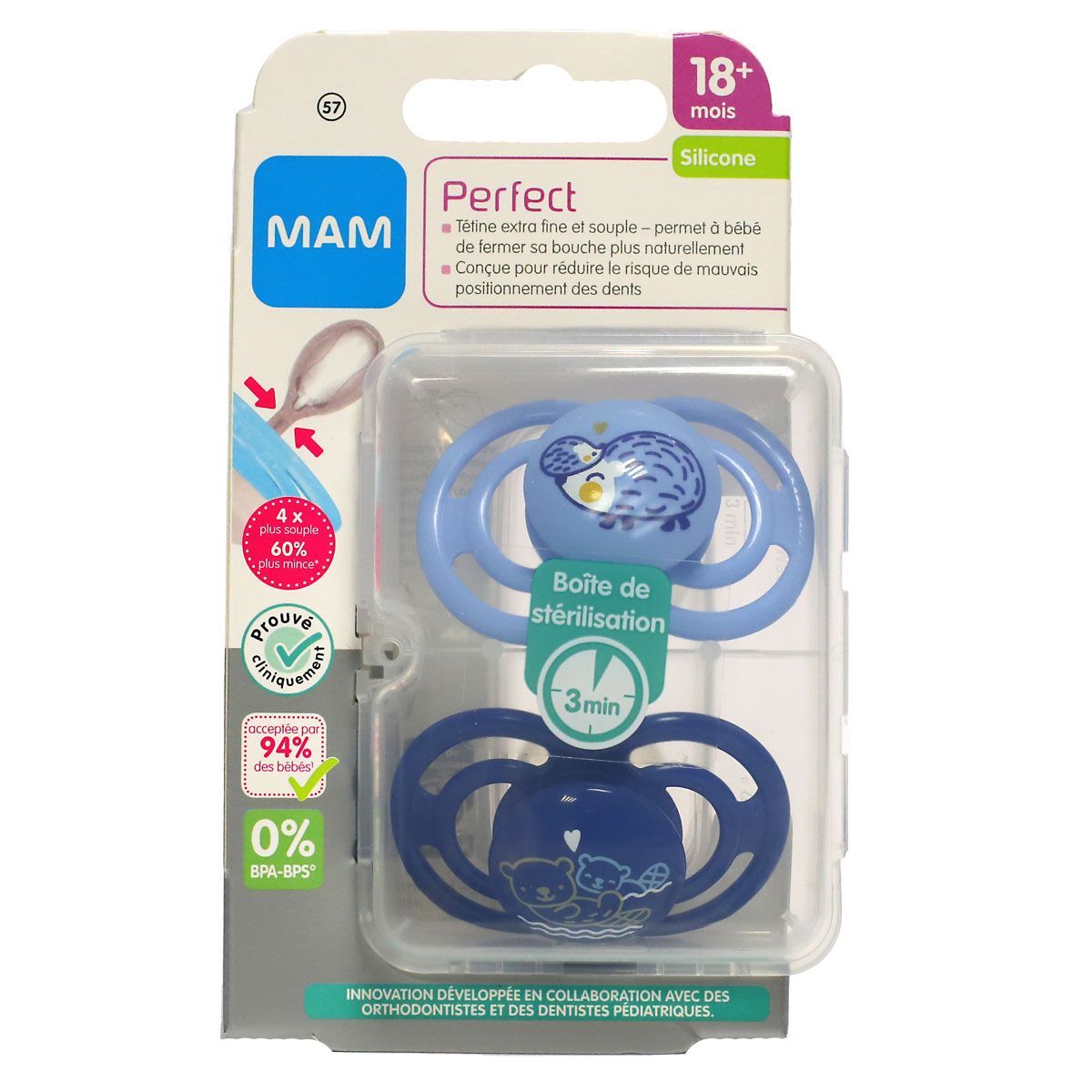 MAM Sucettes +18 mois perfect Nuit silicone