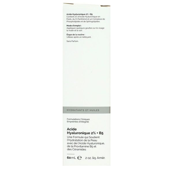 Acide hyaluronique 2% + B5 hydratation de la peau 60ml