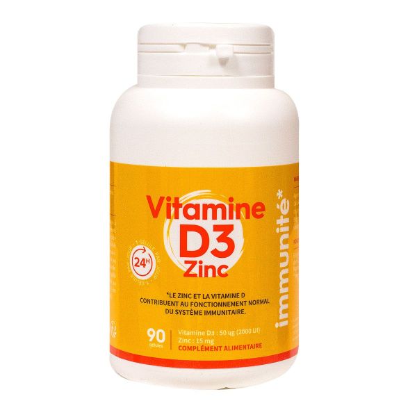 Vitamine D3 + Zinc 90 gélules