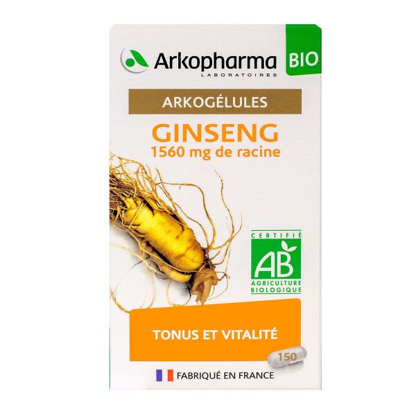 Arkogélules ginseng bio tonus vitalité 150 gélules