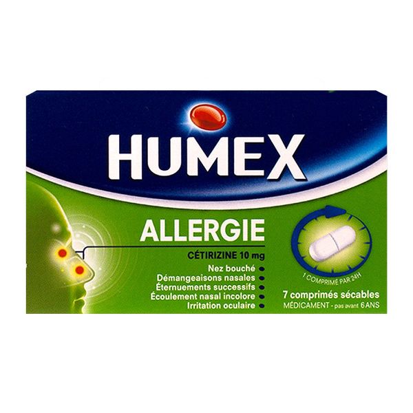 Allergie Cétirizine 7 comprimés 10mg