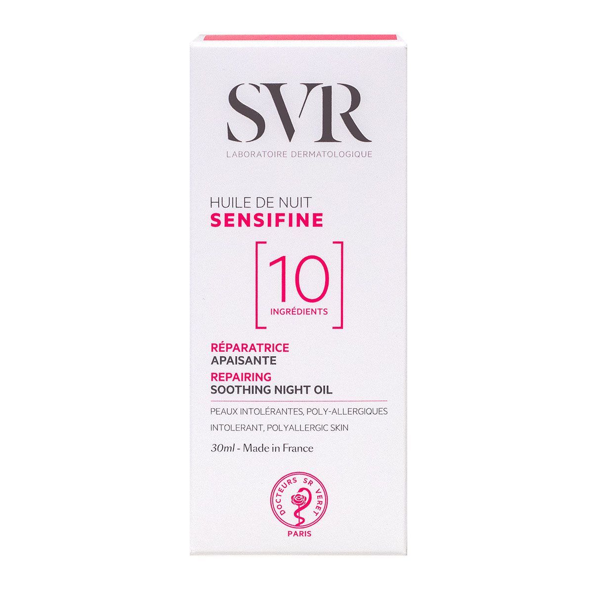 SVR Sensifine 10 ingrédients huile de nuit 30ml est une huile