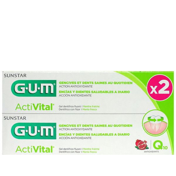 Activital dentifrice Q10 2x75ml