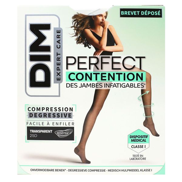 Perfect Contention collant de contention noir transparent 25D taille 4