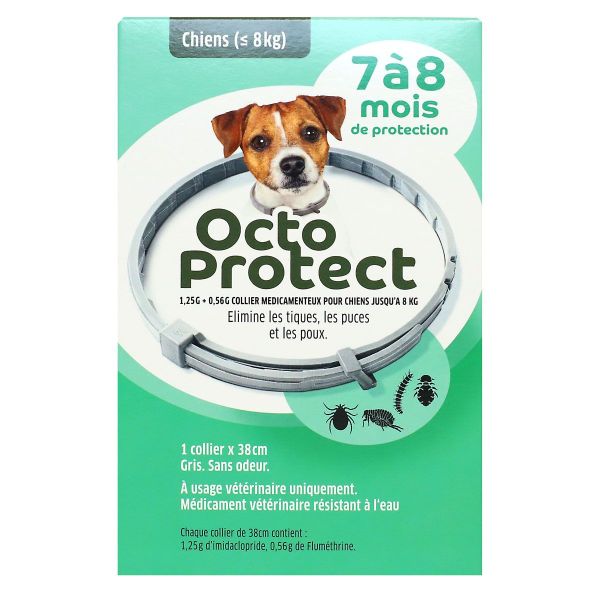 Octo Protect 7-8 mois 1 collier 38cm pour petits chiens -8kg