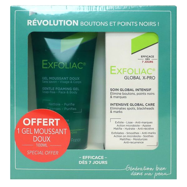 Exfoliac Global X-Pro soin global intensif 30ml + gel moussant offert