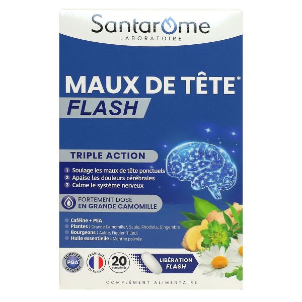Maux de tête Flash triple action 20 comprimés