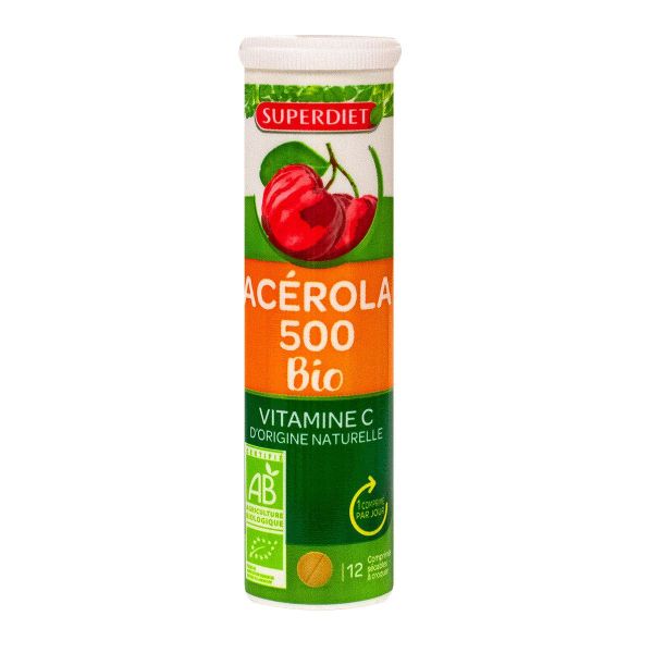 Acérola 500 bio vitamine C 12 comprimés