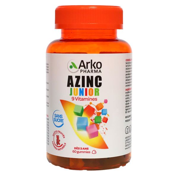 Azinc Junior 9 vitamines dès 3 ans 60 gummies