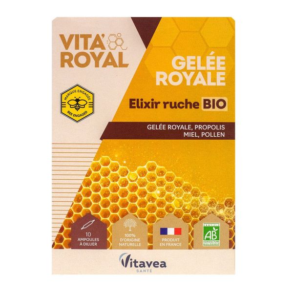 Vitavea Vita Royal gelée royale Elixir ruche bio 10 ampoules