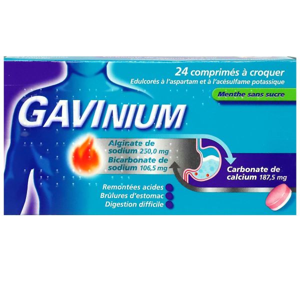 Gavinium menthe 24 comprimés à croquer