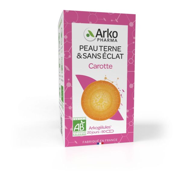 Peau terne et sans éclat carotte bio 80 gélules