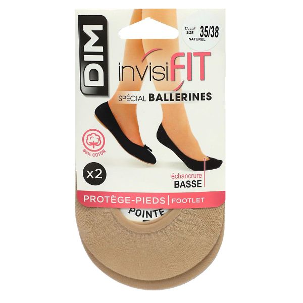 InvisiFit protège-pieds femme beige 52D spécial ballerines T35/38