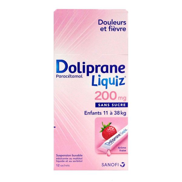 Doliprane Liquiz 200mg 12 sachets