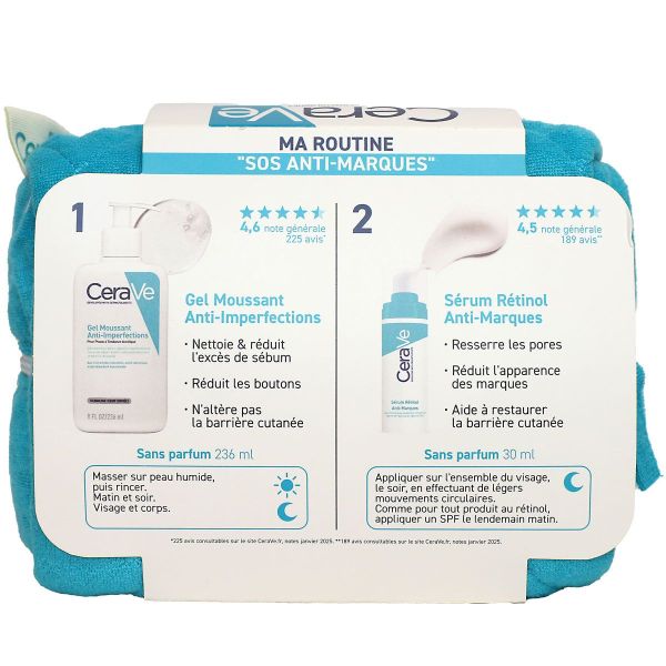 Trousse Ma Routine SOS anti-marques gel moussant 236ml + sérum rétinol 30ml